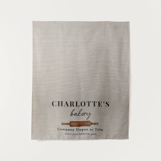 Pop Up Shop Table Runner Banner Bakery Linen タペストリー (正面)