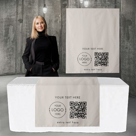 Pop Up Shop Table Runner Banner  Logo QR Code タペストリー