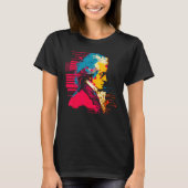 Pop Wolfgang Amadeus Mozart Pianist Tシャツ (正面)