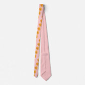 PopArtのオレンジレトロの花 ネクタイ (裏面)
