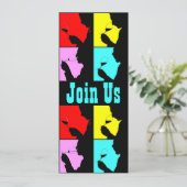 PopArtワインテイスティングシルエット4ステップ招待状 招待状 (スタンド正面)