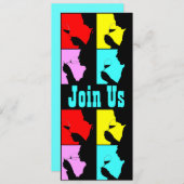 PopArtワインテイスティングシルエット4ステップ招待状 招待状 (正面/裏面)