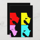 PopArtワ空白のイン試飲シルエット招待状 招待状 (正面/裏面)