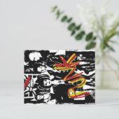 Popart代わりとなる音楽ファッションのヘアスタイル ポストカード (スタンド正面)