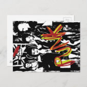 Popart代わりとなる音楽ファッションのヘアスタイル ポストカード (正面/裏面)