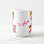 Popart Girl Says "WOW Awkward" コーヒーマグカップ (中央)