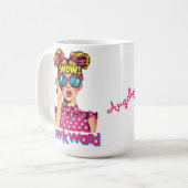 Popart Girl Says "WOW Awkward" コーヒーマグカップ (正面左)