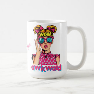 Popart Girl Says "WOW Awkward" コーヒーマグカップ