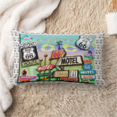 PopArtDiva著ルート66のリバーシブルの腰神経の枕 ランバークッション (ブランケット)