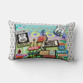 PopArtDiva著ルート66のリバーシブルの腰神経の枕 ランバークッション (裏面)