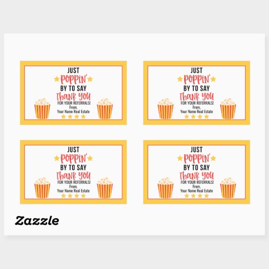 Popcornは紹介してくれてありがとう 長方形シール (シート)