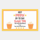 Popcornは紹介してくれてありがとう 長方形シール (正面)