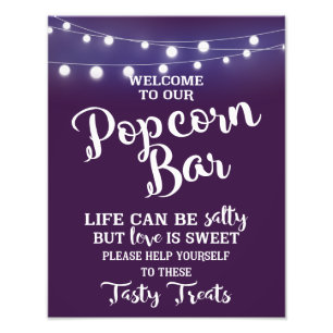 POPCORNバーパーティー結婚又はその徴候 フォトプリント           