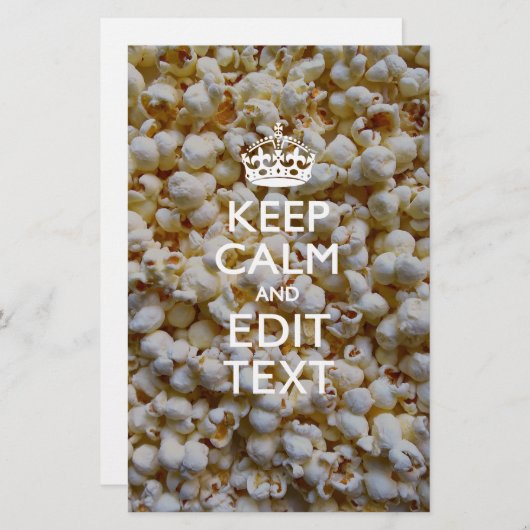 Popcornパーソナライズされたに保関するCALMとテキスト 便箋 (正面/裏面)