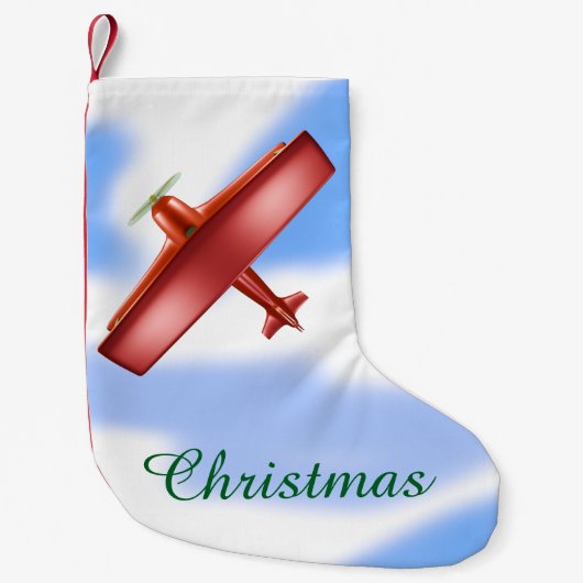 Popcorn Anime Cool Red Aviation Christmas Stocking スモールクリスマスストッキング (正面)