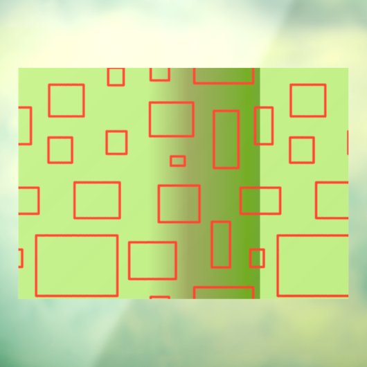 Popcorn Anime Red Green Box Abstract Window Cling ウィンドウサイン (シート3)