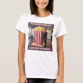Popcorn Anyone women white T-shirt Tシャツ (正面)