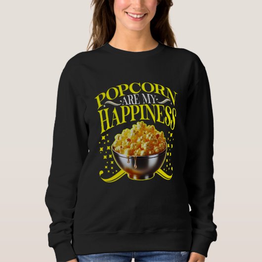 popcorn are my happiness スウェットシャツ (正面)