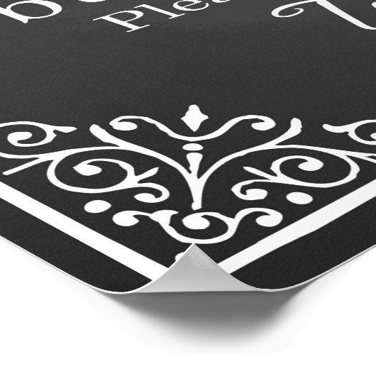 Popcorn Bar wedding sign elegant chalkboard ポスター (角)