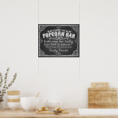 Popcorn Bar wedding sign elegant chalkboard ポスター (キッチン)