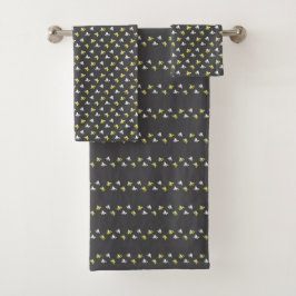 Popcorn Bath Towels (Dark Gray & Butter Yellow) バスタオルセット
