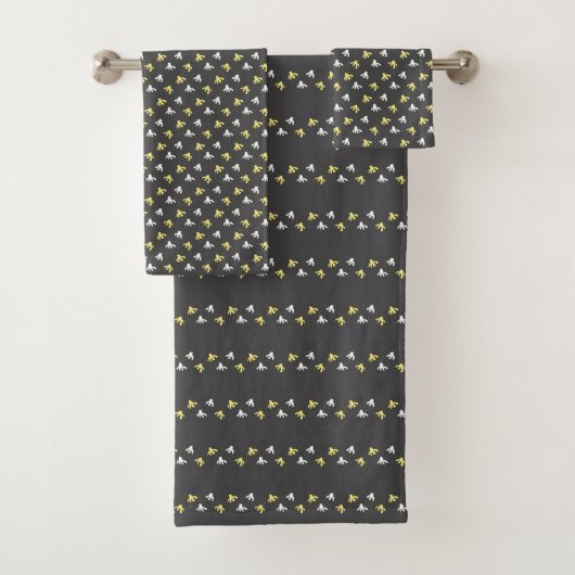 Popcorn Bath Towels (Dark Gray & Butter Yellow) バスタオルセット (インサイチュ)