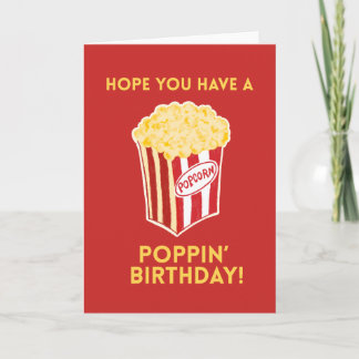 Popcorn Birthday Card Poppin’ Funny Cute Pun Card カード