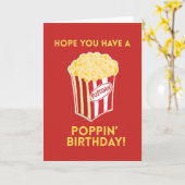 Popcorn Birthday Card Poppin’ Funny Cute Pun Card カード (黄色い花)
