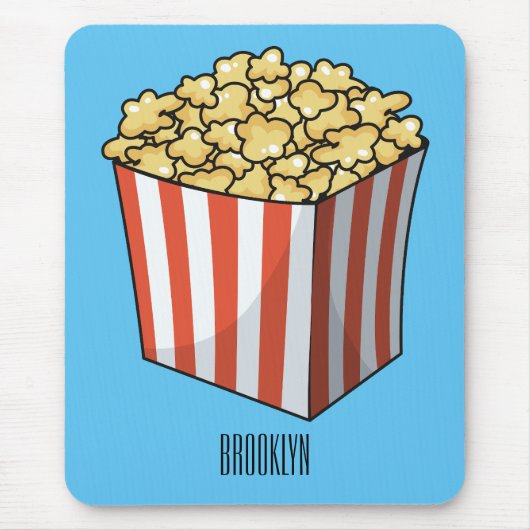 Popcorn cartoon illustration  マウスパッド (正面)