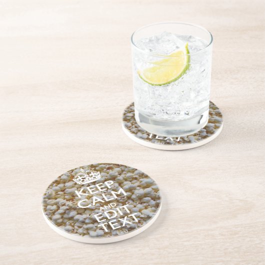 Popcorn Decor保に関するCalmとテキスト コースター (側面)