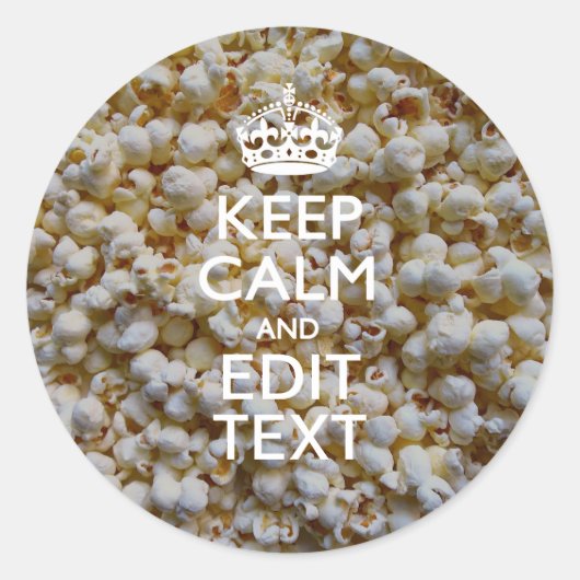 Popcorn Decor保に関するCalmとテキスト ラウンドシール (正面)