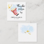  Popcorn Favor Card Thanks for Poppin By スクエア名刺 (正面/裏面)