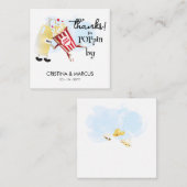  Popcorn Favor Card Thanks for Poppin By スクエア名刺 (正面/裏面)