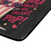 Popcorn Heart Pop Valentine Design カッティングボード (角)