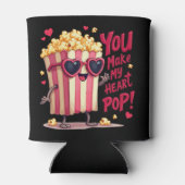 Popcorn Heart Pop Valentine Design 缶クーラー (裏面)