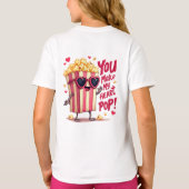 Popcorn Heart Pop Valentine Design Tシャツ (裏面)