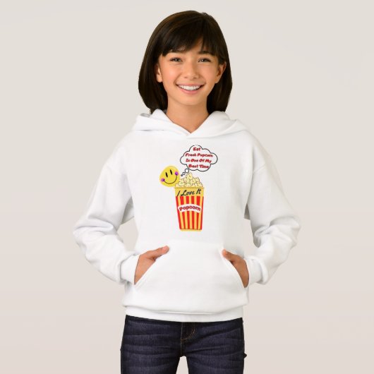Popcorn I Love It sweat à capuche (正面フル)
