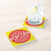 *Popcorn* Label Top Coaster ガラスコースター (アングル)