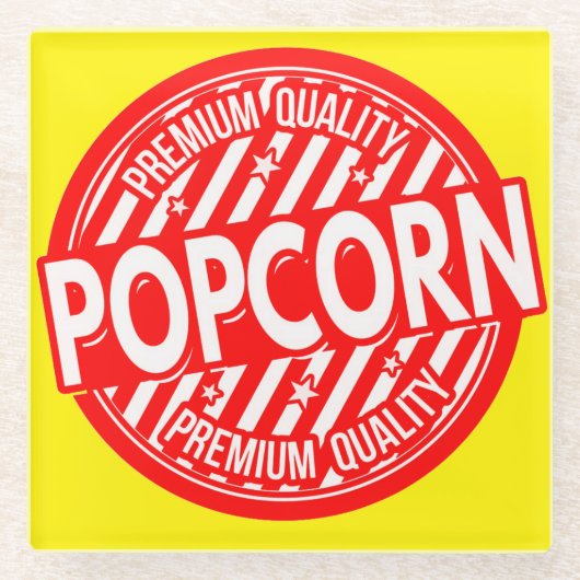 *Popcorn* Label Top Coaster ガラスコースター (正面)