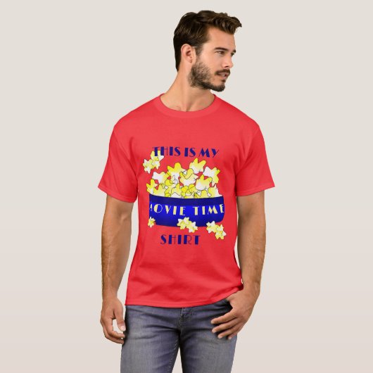 Popcorn Movie Time  Tシャツ (正面フル)