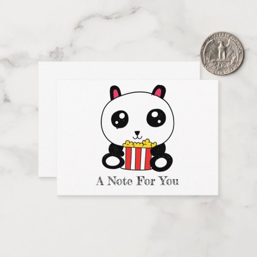 Popcorn Panda Note Cards Set of 10 ノートカード (正面/裏面インサイチュ)