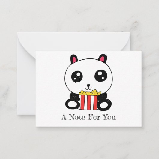 Popcorn Panda Note Cards Set of 10 ノートカード (正面)