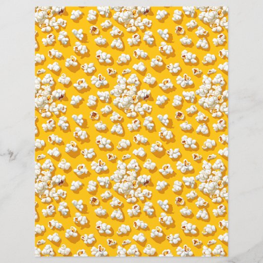 Popcorn Pattern Yellow Background Scrapbook Paper (裏面)