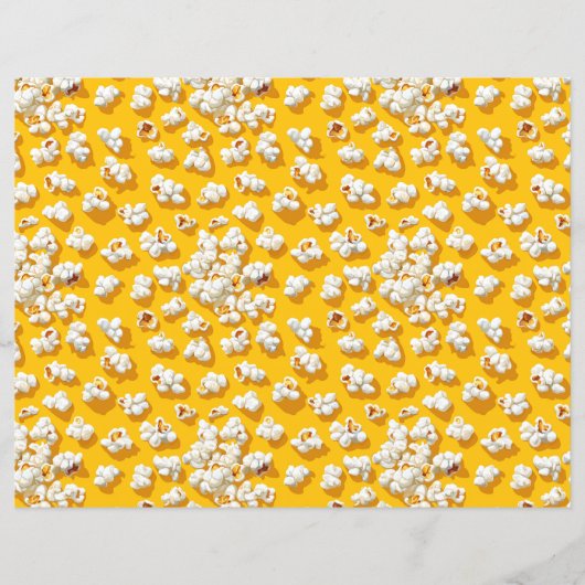Popcorn Pattern Yellow Background Scrapbook Paper (正面)