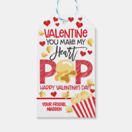 Popcorn Valentineあなたが私のハートポップ・アートのメッセージカード ギフトタグ