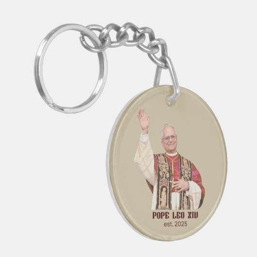 Pope Leo XIV Est 2025 Commemorative キーホルダー (正面左)