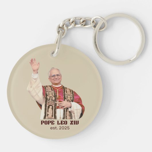 Pope Leo XIV Est 2025 Commemorative キーホルダー (裏面)