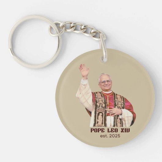Pope Leo XIV Est 2025 Commemorative キーホルダー (正面)