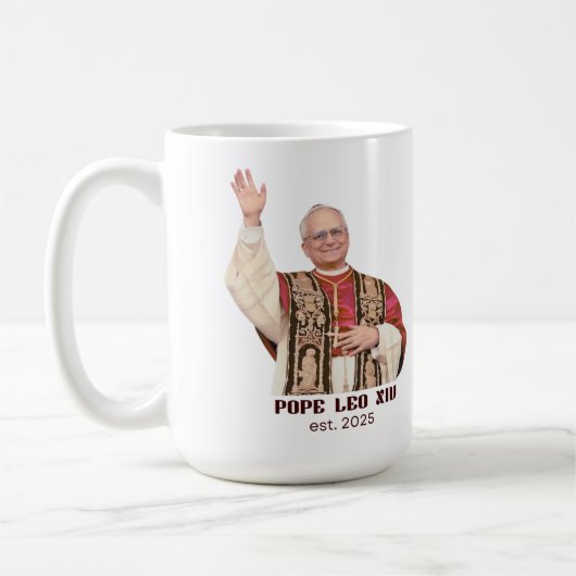 Pope Leo XIV Est 2025 Commemorative コーヒーマグカップ (左)