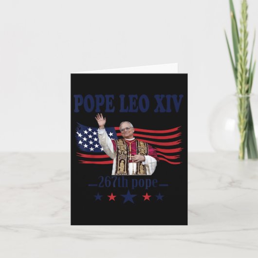Pope Leo Xiv Usa Flag 267th Pope Leo Xiv Funny Usa カード (正面)